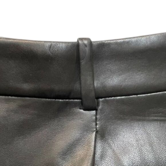 .Crew Faux Leather Straight Leg Pants Size 12 Black NWT - Picture 9 of 16
